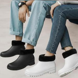 남성 워터프루프 보온 스노우 짧은 레인 부츠