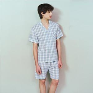 [솔브] 선염 시어서커 체크 남성 파자마(SPA2501M)