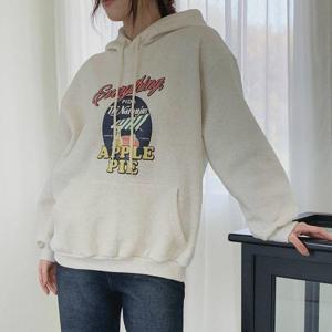 여성 나염 빅사이즈 보온 애플파이 후드티