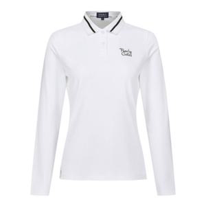 파리게이츠골프긴팔티 NQC 522D1TS951_WH 여성 라인 카라 로고 긴팔 티셔츠