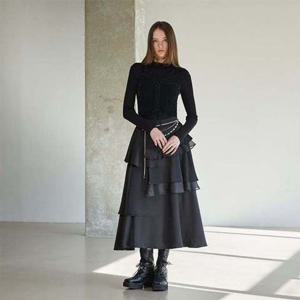 [에고이스트] (ER4WS263) 언발란스 롱 티어드 스커트