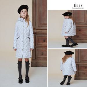 [빈]BA12CT02IV 아이보리 리본 퀼팅 코트