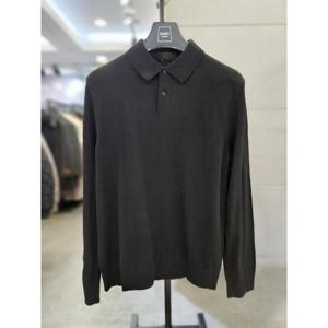 바쏘옴므 세이브존03 바쏘옴므 24F/W 블랙  블렌드 베이직카라 니트티 WSAGY3WT16ABKA