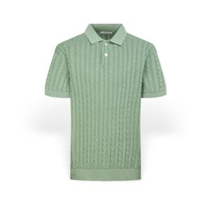 [헤지스] 남성 케이블패턴 카라 반팔니트 HZSW6B558E2