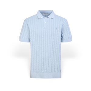 [헤지스] 남성 케이블패턴 카라 반팔니트 HZSW6B558B1