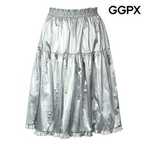 GGPX  유니크 실버 바스락 프릴 밴딩 스커트 GQ1SK011F