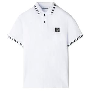 24FW 스톤 슬림 PK 반팔 카라티 화이트 81152SC18 A1001