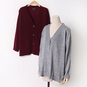 나야홍 / 빅사이즈 601 브이빅단추루즈가디건 DRMA926