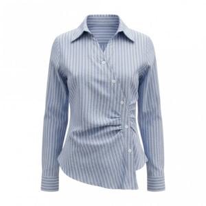 페이지플린  (F6ABL401) 카라넥 스트라이프 언발 셔츠