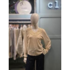 클리지 세이브존03 클리지 브이넥 진주배색  니트 AQCQ2WKT23A