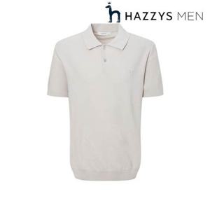 [헤지스남성] (HZSW5B551I1) 솔리드 반팔 카라 니트