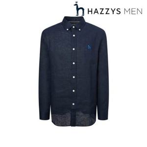 [헤지스남성] (HZSH5B301N2) [25SS][아이코닉] 네이비 린넨 셔츠