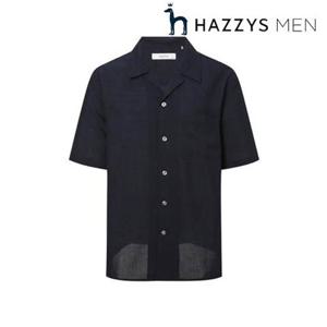 [헤지스남성] (HZSH5B507N2) 네이비 오픈카라 반팔 셔츠