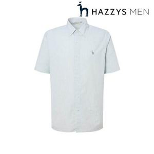 [헤지스남성] (HZSH5B513E1) 그린 스트라이프 강연 반팔 셔츠