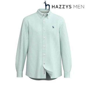 [헤지스남성] (HZSH5B322E2) 그린 시어서커 스트라이프 셔츠