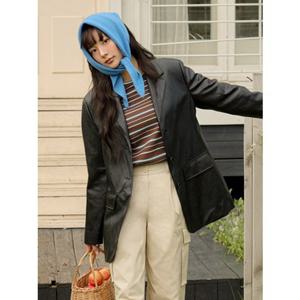 올리브데올리브 (OL5XJ868) 싱글 페이크 레더 자켓