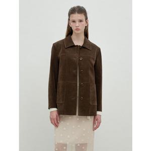 올리브데올리브 (OL5AJ801) 플랫 카라 스웨이드 싱글자켓