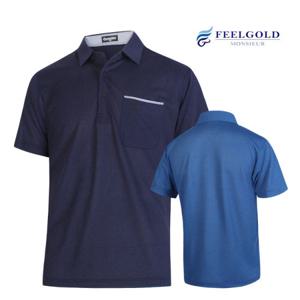 [필골드] PT6601 맥킨리 배색 깔깔이 솔리드 반소매카라티셔츠