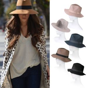 천연 울 100% 파나마햇 페도라 중절모 클래식 여성 모자