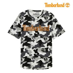 [팀버랜드키즈] 카모 플라주 패턴 로고 라운드 티셔츠(TLSDA23F_