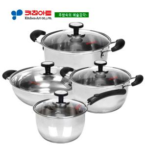 키친아트 아티스트 삼중바닥냄비 4종SET(16+18+24+26전)