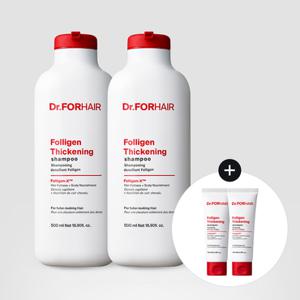 [닥터포헤어] 저자극 볼륨강화 탈모샴푸 폴리젠 씨크닝 샴푸 500mlx2+(70mlx2)