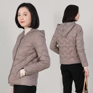 애비뉴투지 엄마옷 숲 후드 경량 오리털 누빔 패딩 점퍼 J09140