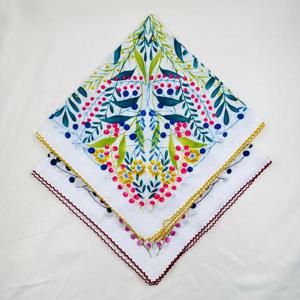 레이스 뜨게 꽃 손수건 스카프