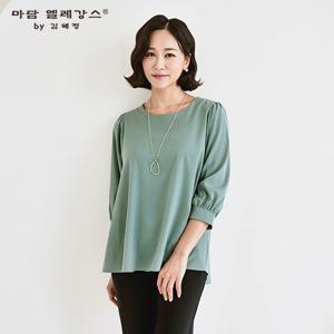 [마담엘레강스] 라운드 A라인 퍼프 블라우스 K241BL17_민트
