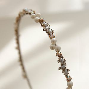 제이로렌 오로라 진주 큐빅 슬림라인 헤어밴드 H01162