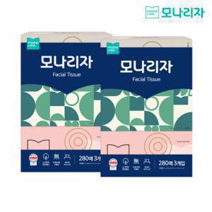 모나리자 미용티슈 280매 3입 2개 총 6개
