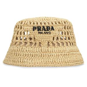 24FW 로고 자수 라피아 버킷햇 2HC137 2A2T F0018