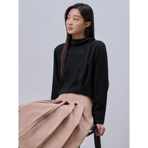 [빈폴레이디스] 하이넥 타이 투웨이 블라우스  블랙 (BF4964C525