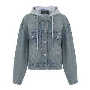 [에이비에프지]후드 레이어드 스타일 데님 재킷 APY4HJ33J