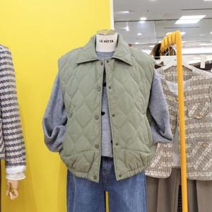 르피타 DP01 카라 퀼팅 패딩 조끼 L244UVOB04