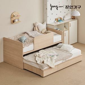 장인가구 피터 E0등급 2단 슬라이딩 수납침대S_7존포켓매트