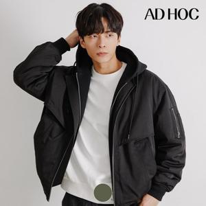 [애드호크]남여공용 디테쳐블 후디 MA-1 패딩 점퍼 HAAUJ12