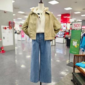 스테파니 HC07 원턱 반밴딩 와이드 청바지 A25DM5107