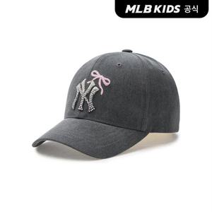 [MLB키즈 공식] 25N 스트릿 여아 피그먼트 스톤 볼캡 NY (Charcoal Grey) 7FCP44V5N-50CGS