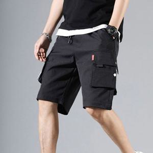 남성 스트링 캐주얼 포켓 반바지 데일리 밴딩팬츠