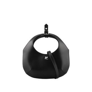 꾸레쥬 324GSA126CR0065 9999 홀리 로고 레더 미니 토트 숄더백 블랙