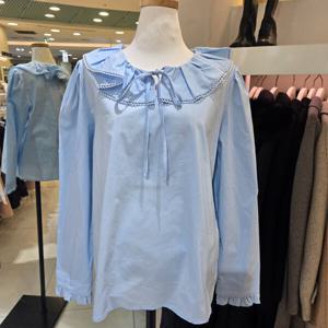 [JJ JIGOTT]러플카라프릴배색블라우스(GN2P0BL20)_BP