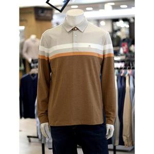 크로커다일 세이브존03 [피에르가르뎅] 남성 봄 버드아이 조직 투톤 카라 티셔츠 AGPQTS1415A