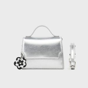 몽삭 프린 소가죽 스퀘어 미니 크로스백 실버 AL18-2811-SI