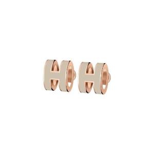 에르메스 미니 팝아슈 이어링 로즈 골드 하드웨어   마롱 글라세 H608002FO55
