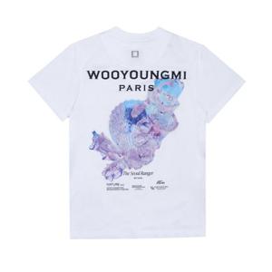 우영미 M251TS05 701W 3D 코랄 백 로고 여성 반팔티