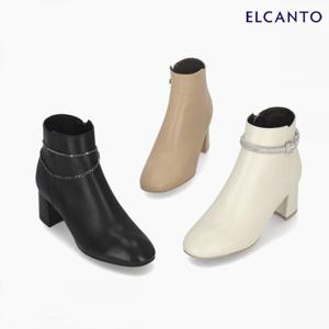 엘칸토  (LCWA20U44C) 여성 양가죽 투웨이 장식 드레스 앵클 부츠  6cm