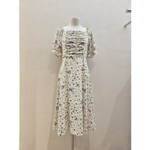 [숲]플라워 오프숄더 셔링 쉬폰 원피스 (SB5OP86)