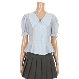 [르샵]뾰족 카라 밴딩 소매 블라우스 (BO4BL041A)