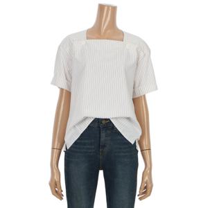 [르샵]스퀘어넥 스트라이프 버튼 블라우스 (BO4BL067A)